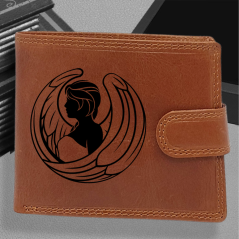 Personalizovaná kožená peněženka s tvým jménem nebo monogramem a motivem znamení zvěrokruhu | Panna-(23. 8. – 22. 9.)
