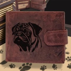 Kožená peněženka s motivem pro milovníky psů s obrázkem pejska - Mops 2