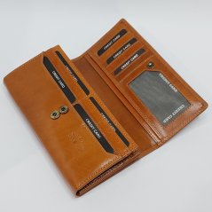 Dámská kožená peněženka s ražbou monogramu | TAN | Dárková krabička