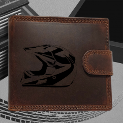 Pánská kožená peněženka s motorkou | pro motorkáře s obrázkem | 6 |  možnost monogramem nebo jménem