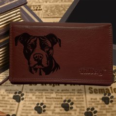 Kožená peněženka s motivem pro milovníky psů s obrázkem pejska - Americký pitbulteriér