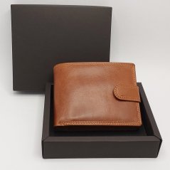 Pánská kožená peněženka s monogramem a vlastním textem | Dárková krabička