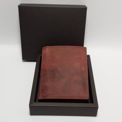 Pánská peněženka s vlastním motivem | Hnědočervená | Dárková krabička
