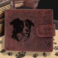 Kožená peněženka s motivem pro milovníky psů s obrázkem pejska - Border kolie 2