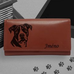 Kožená peněženka s motivem pro milovníky psů s obrázkem pejska - Americký Stafordšírský teriér
