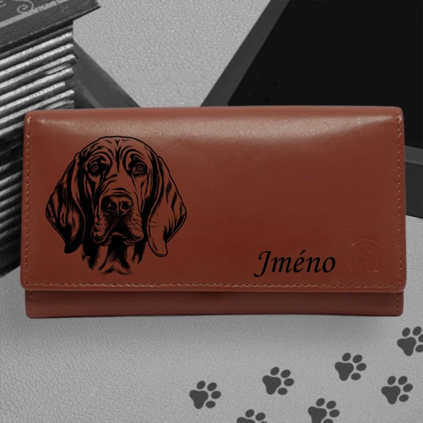 Kožená peněženka s motivem pro milovníky psů s obrázkem pejska - Bloodhound 2