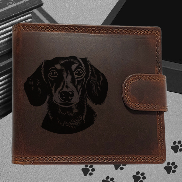 Pánská kožená peněženka s motivem pro milovníky psů s obrázkem pejska - Jezevčík 4