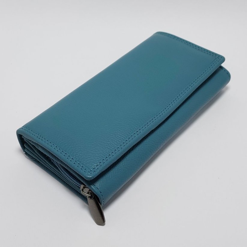 Dámská kožená peněženka s vlastním motivem | Modrá | Dárková krabička