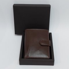Pánská kožená peněženka Ricardo s ražbou monogramu | Hnědá VZ | Dárková krabička