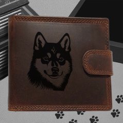 Kožená peněženka s motivem pro milovníky psů s obrázkem pejska - Shiba Inu