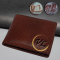 Pánská kožená peněženka Slim s ražbou monogramu | Hnědá | Dárková krabička