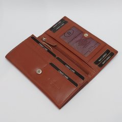 Dámská kožená peněženka hnědá s vlastním textem nebo fotkou | SLIM | RFID