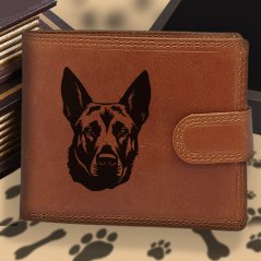 Kožená peněženka s motivem pro milovníky psů s obrázkem pejska - Belgický malinois