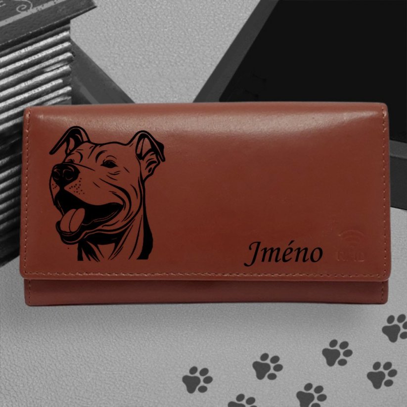 Kožená peněženka s motivem pro milovníky psů s obrázkem pejska - Argentinská doga 2