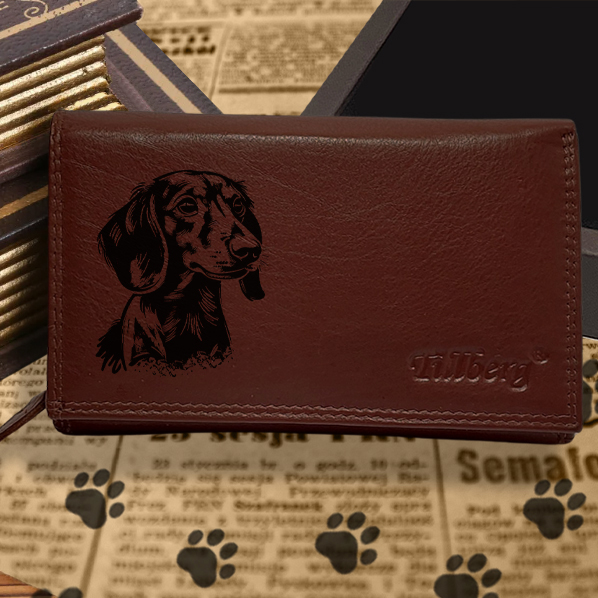 Kožená peněženka s motivem pro milovníky psů s obrázkem pejska - Jezevčík 2
