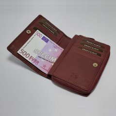 Hnědočervená Dámská kožená peněženka Tillberg s monogramem, vlastním textem nebo fotkou