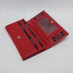 Dámská kožená peněženka Červená s vlastním textem nebo fotkou | SLIM | RFID
