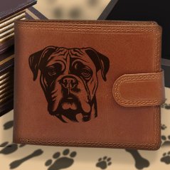 Kožená peněženka s motivem pro milovníky psů s obrázkem pejska - Americký buldok