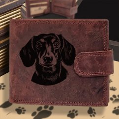 Pánská kožená peněženka s motivem pro milovníky psů s obrázkem pejska - Jezevčík 4