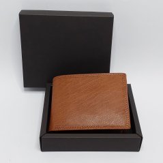 Pánská kožená peněženka s ražbou monogramu | Hnědá | Dárková krabička