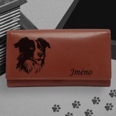 Kožená peněženka s motivem pro milovníky psů s obrázkem pejska - Border kolie 2