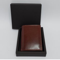Pánská kožená peněženka Ricardo s ražbou monogramu | Hnědá V | Dárková krabička