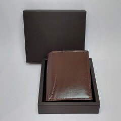 Pánská kožená peněženka Ricardo s ražbou monogramu | Hnědá V | Dárková krabička