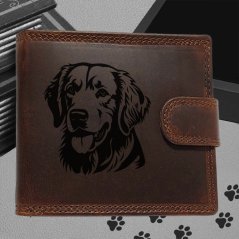 Kožená peněženka s motivem pro milovníky psů s obrázkem pejska - Zlatý retriever