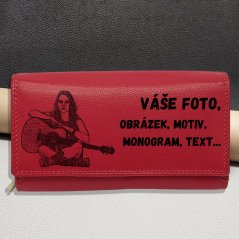 Červená dámská peněženka s vlastním motivem | Dárková krabička