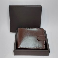 Pánská kožená peněženka Ricardo s ražbou monogramu | Hnědá | Dárková krabička
