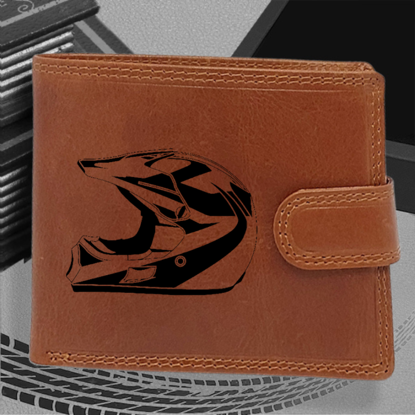 Pánská kožená peněženka s motorkou | pro motorkáře s obrázkem | 6 |  možnost monogramem nebo jménem