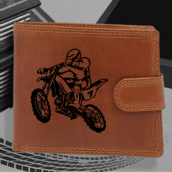 Pánská kožená peněženka s motorkou | pro motorkáře s obrázkem | 1 |  možnost monogramem nebo jménem