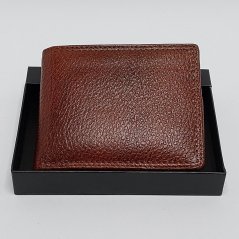 Pánská kožená peněženka Slim s ražbou monogramu | Hnědá | Dárková krabička