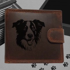 Kožená peněženka s motivem pro milovníky psů s obrázkem pejska - Border kolie