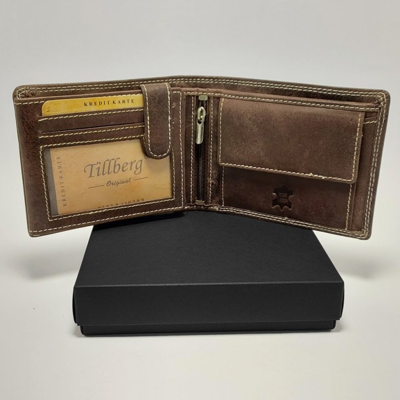 Pánská kožená peněženka Tillberg s monogramem, textem nebo fotkou