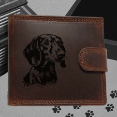 Kožená peněženka s motivem pro milovníky psů s obrázkem pejska - Jezevčík 2