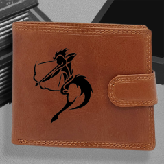 Osobní poklad z hvězdných drah: Pánská kožená peněženka s tvým vlastním jménem, monogramem a znamením zvěrokruhu | Střelec - (23. 11. – 21. 12.)